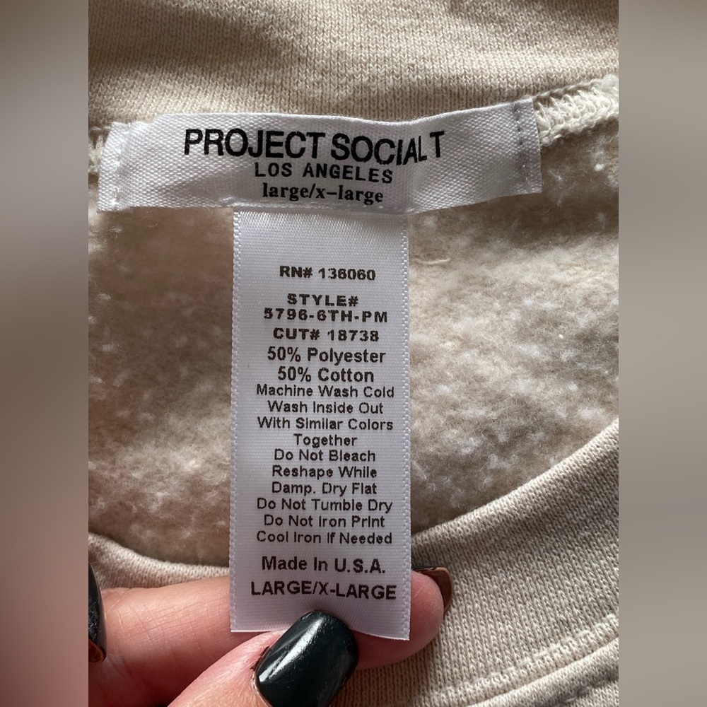 Project Social T TIGERS OVERSIZED
SWEATSHIRT - BRUSHED BONE L/XL NWOT - Picture 12 of 12